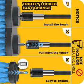 TOWBRUS drill brush attached cleaning bathtub grout demonstrating faster deep-cleaning
