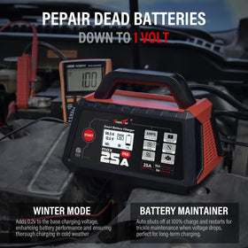 TowerTop delivering engine-start boost to a vehicle illustrating quick-start assistance