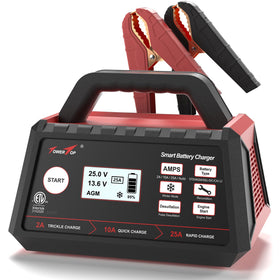 TowerTop front panel view showing charger and benefit of clear status display