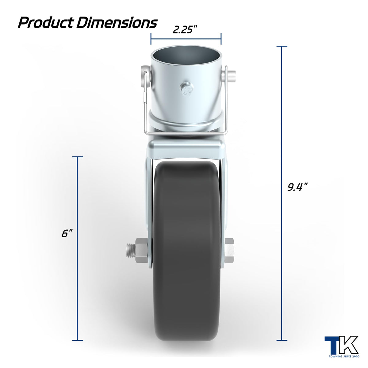 TOWKING clamp and extra-tighten bolt detail for wobble-free fit