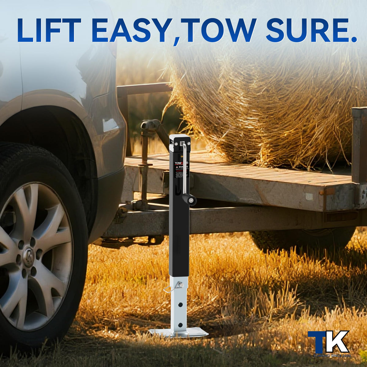 TOWKING close-up of crank handle for easy manual lifting and dependable operation