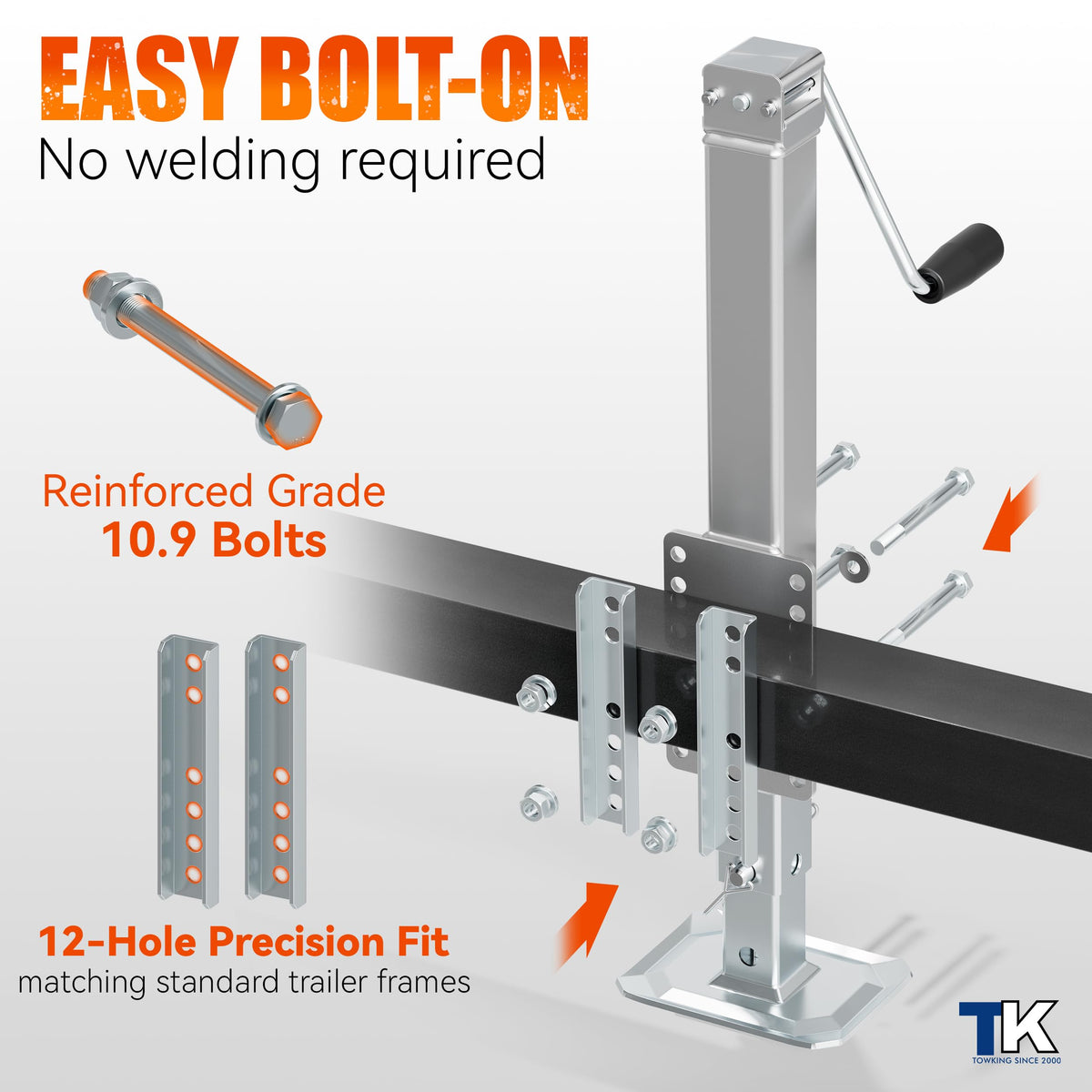 TOWKING close-up of recommended weld area for secure attachment benefit