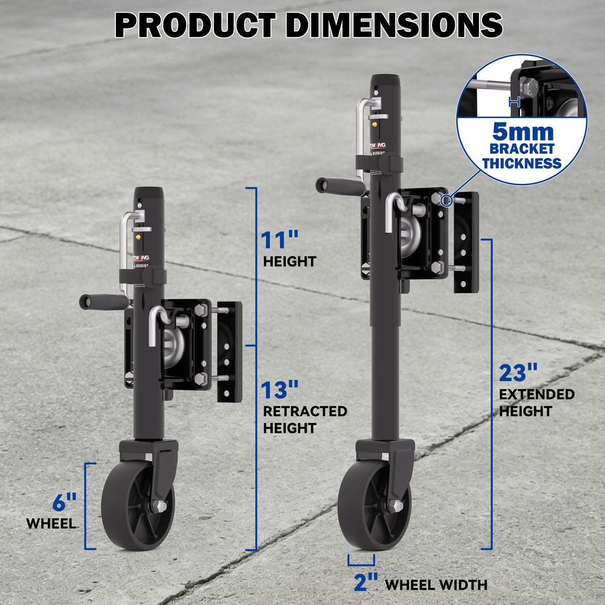 TOWKING crank handle detail showing manual operation for controlled lifting benefit