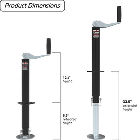 TOWKING removable drop leg detail with pin holes, provides extra height and secure support