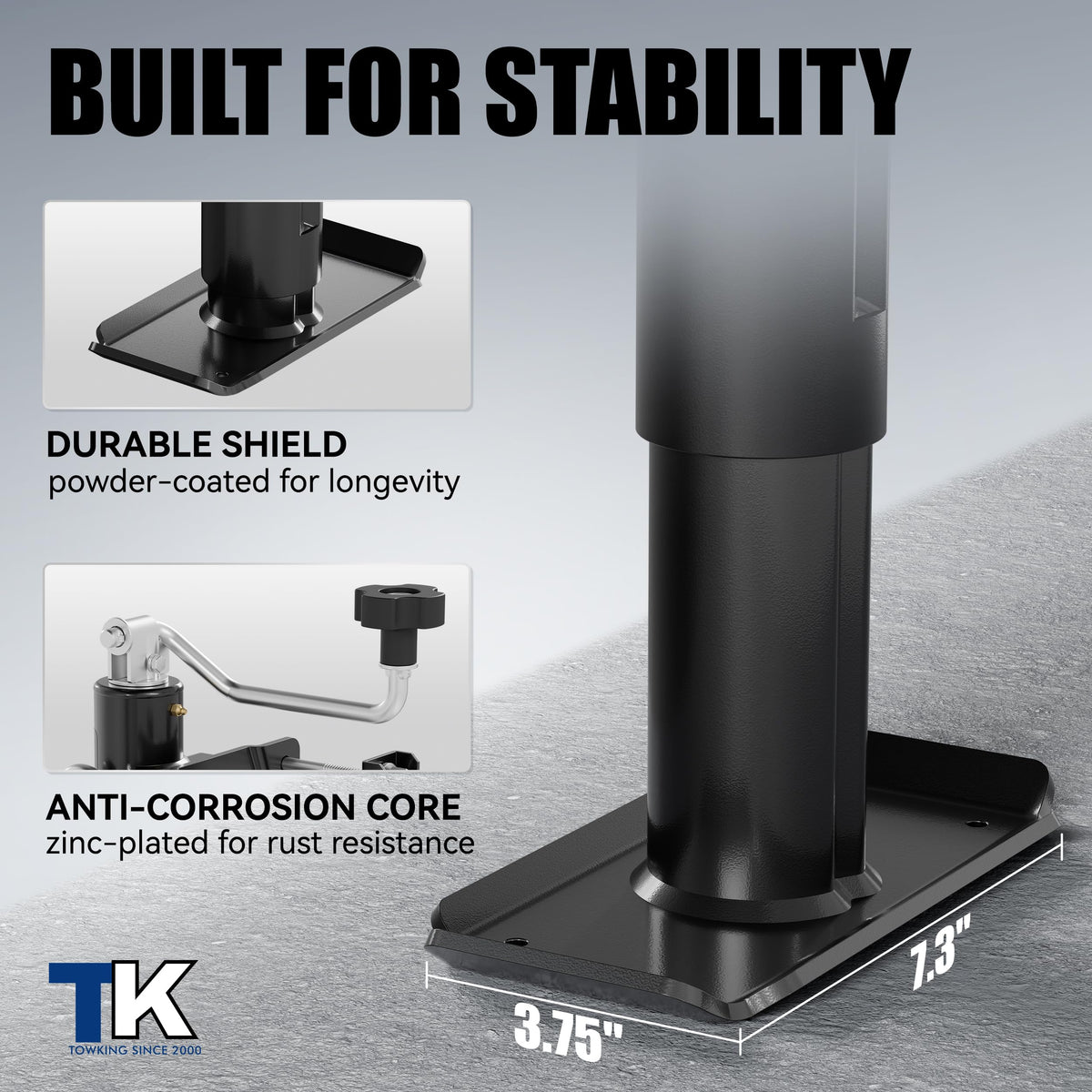 TOWKING foot plate and base detail showing stable support and load distribution