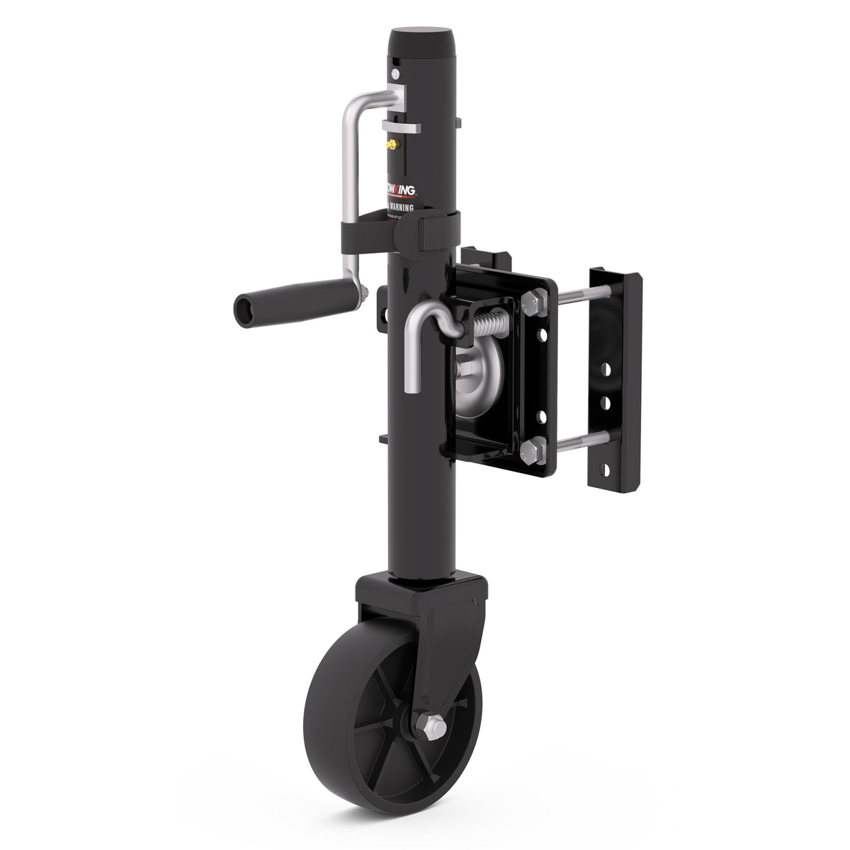 TOWKING jack front view showing compact design and easy hitching benefit