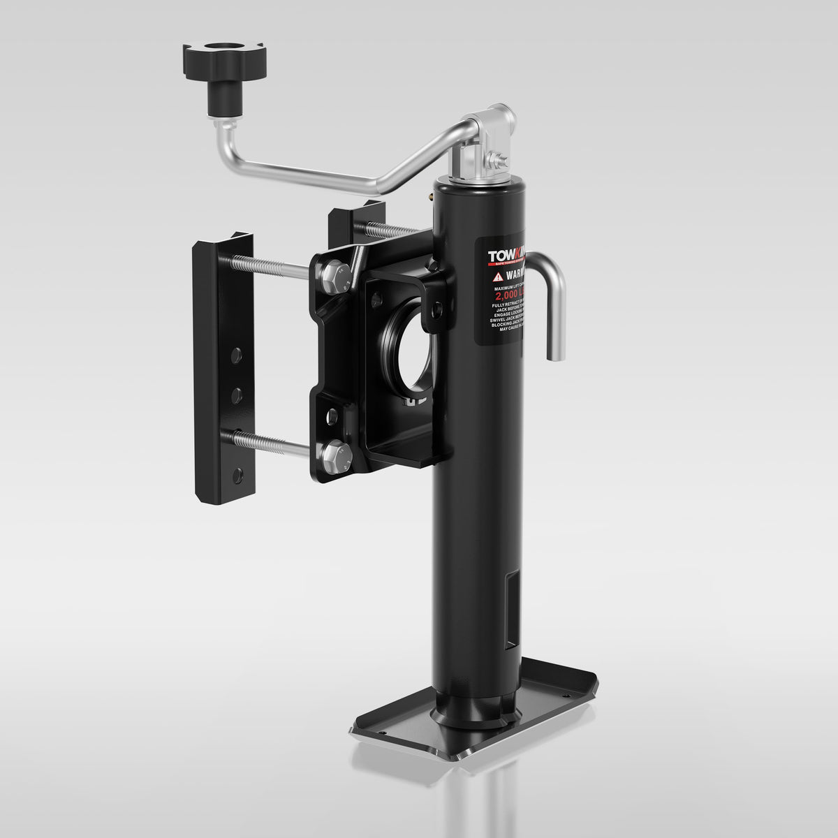 TOWKING front view of compact trailer jack showing sturdy construction and easy positioning