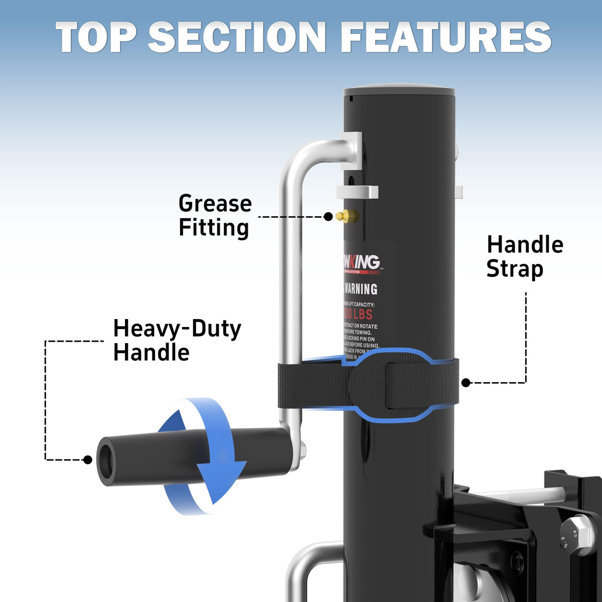 TOWKING handle and strap secured for transport and safer handling