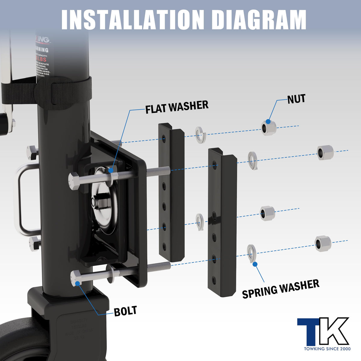 TOWKING handle strap detail preventing handle from touching ground