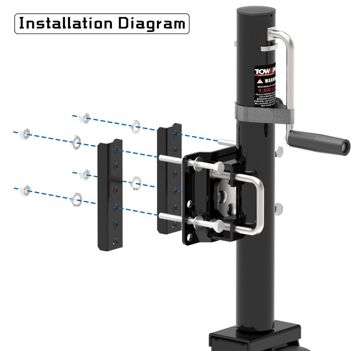 TOWKING handle strap detail preventing ground contact while moving