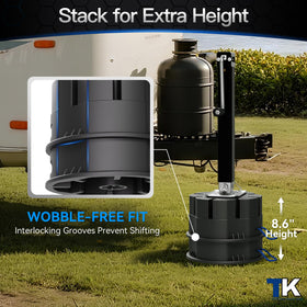 TOWKING block placed under trailer tongue providing stable support