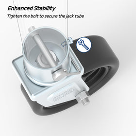 TOWKING caster mounted on 2" jack tube for easy attachment
