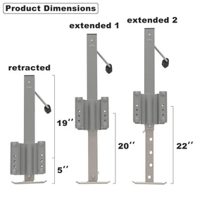 TOWKING jack fully extended demonstrating reach and load capacity advantage