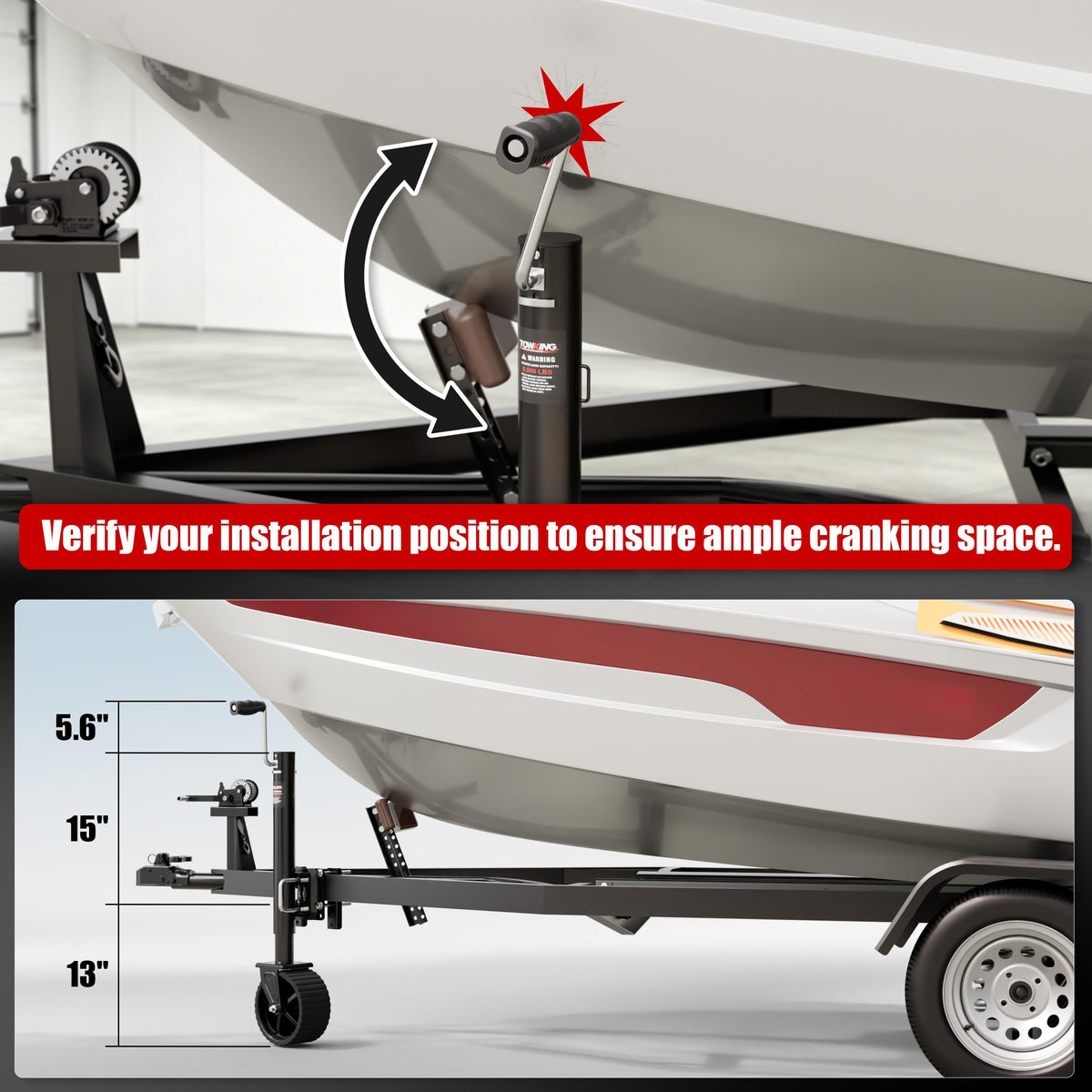 TOWKING lifestyle launch ramp shot showing easy trailer positioning