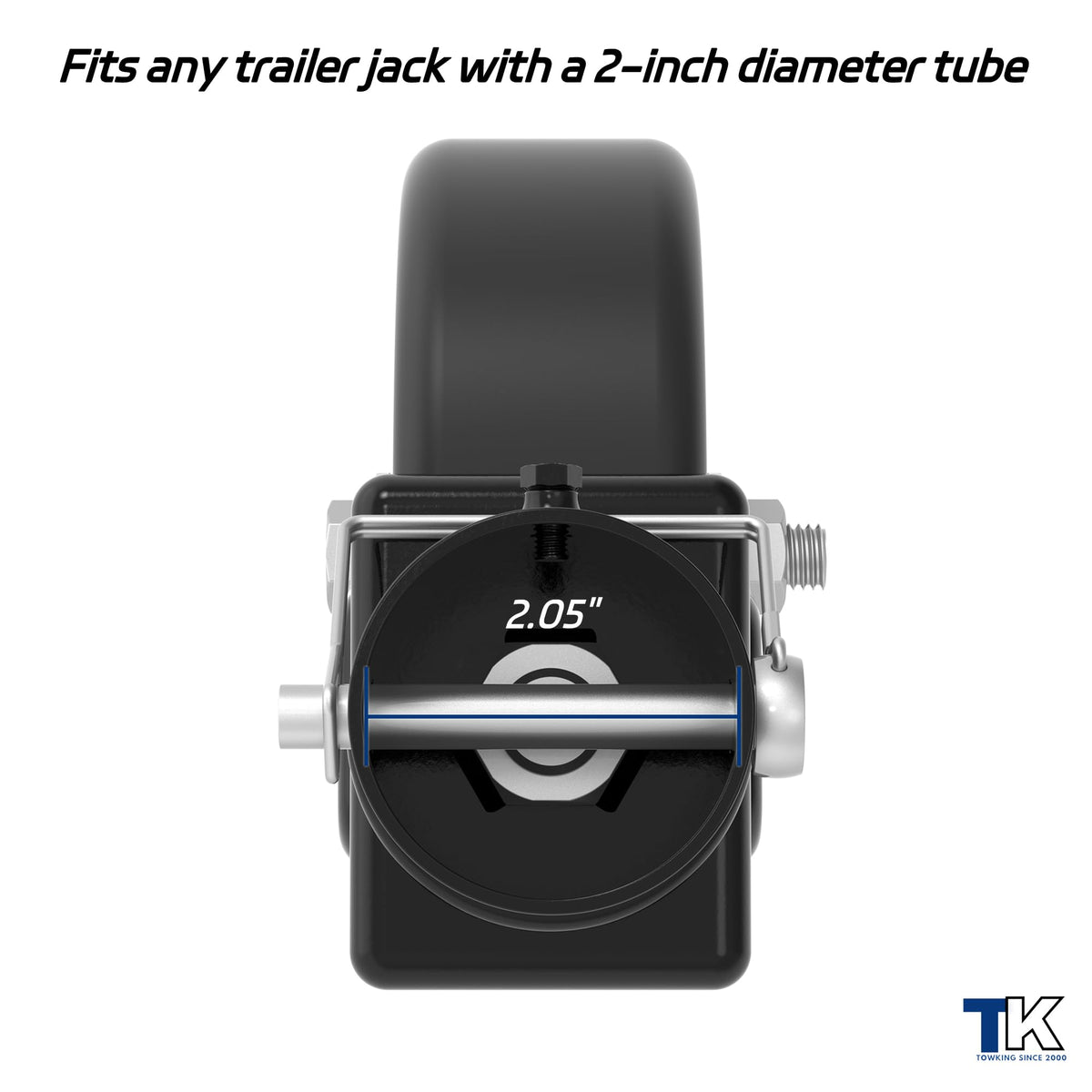 TOWKING in-use on trailer showing easier maneuvering and control