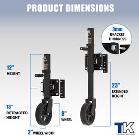 TOWKING jack mounted on 3x5" frame demonstrating secure fit