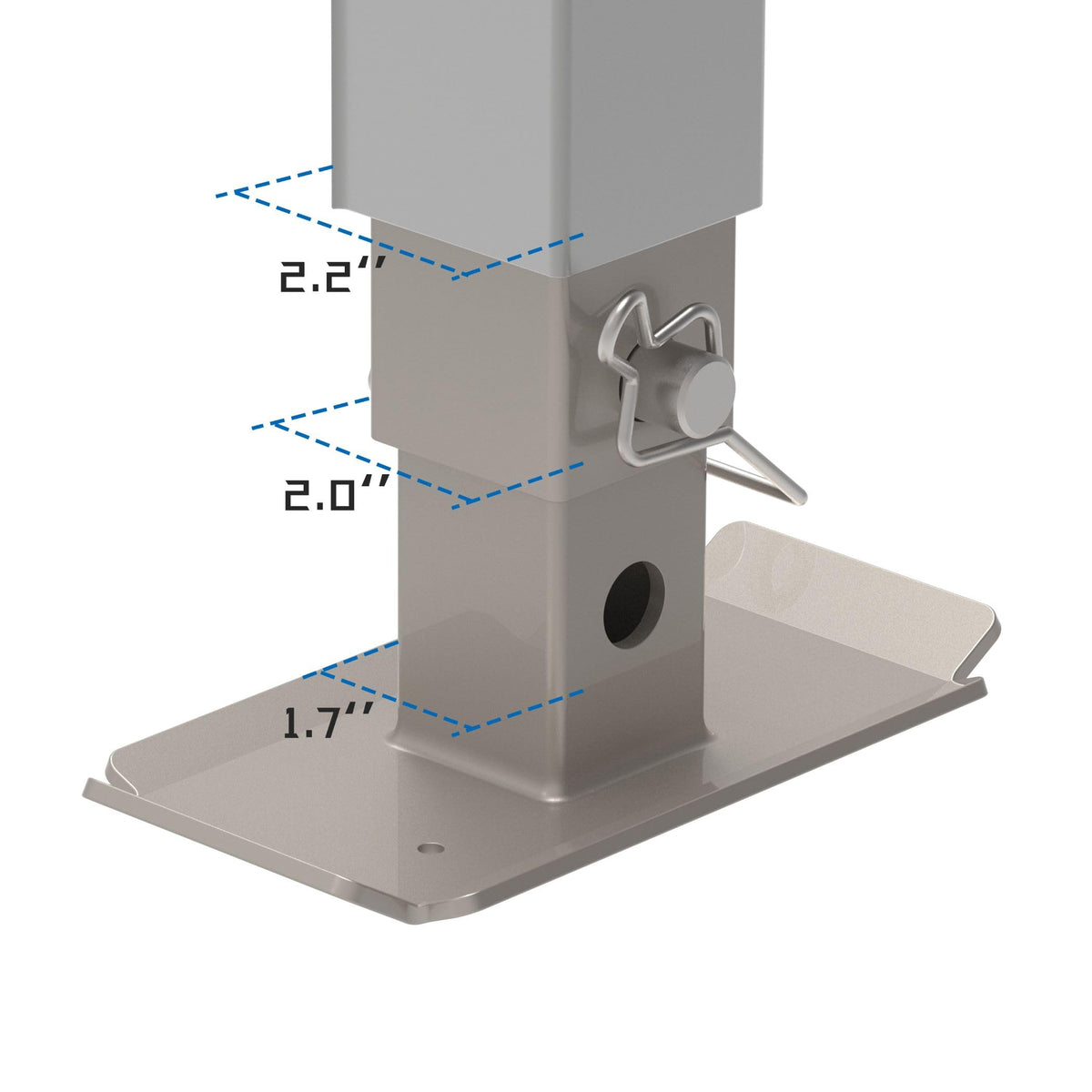 TOWKING mounted on trailer side profile showing correct installation and support