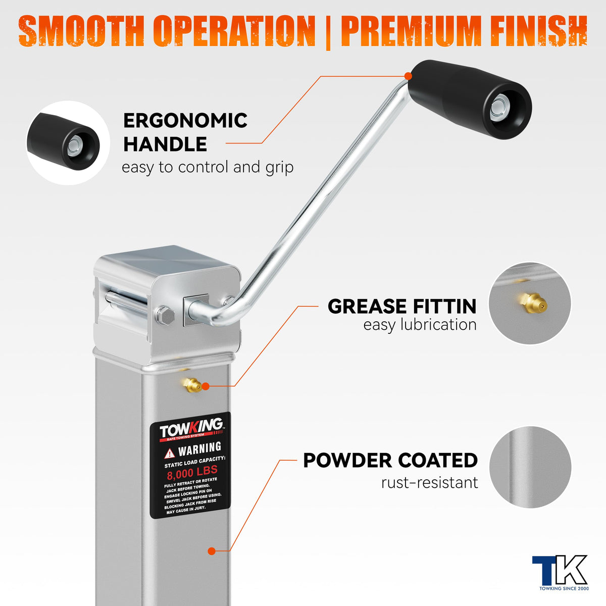 TOWKING powder-coated finish texture resisting rust benefit