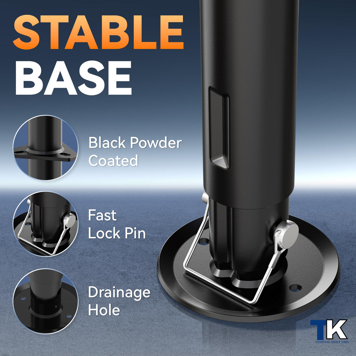 TOWKING powder-coated surface texture closeup showing corrosion resistance