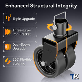 TOWKING reinforced bracket detail showing dual side plates for superior stability