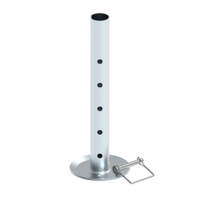 TOWKING jack beside ruler for scale, clarifies 15-inch lift and drop leg dimensions