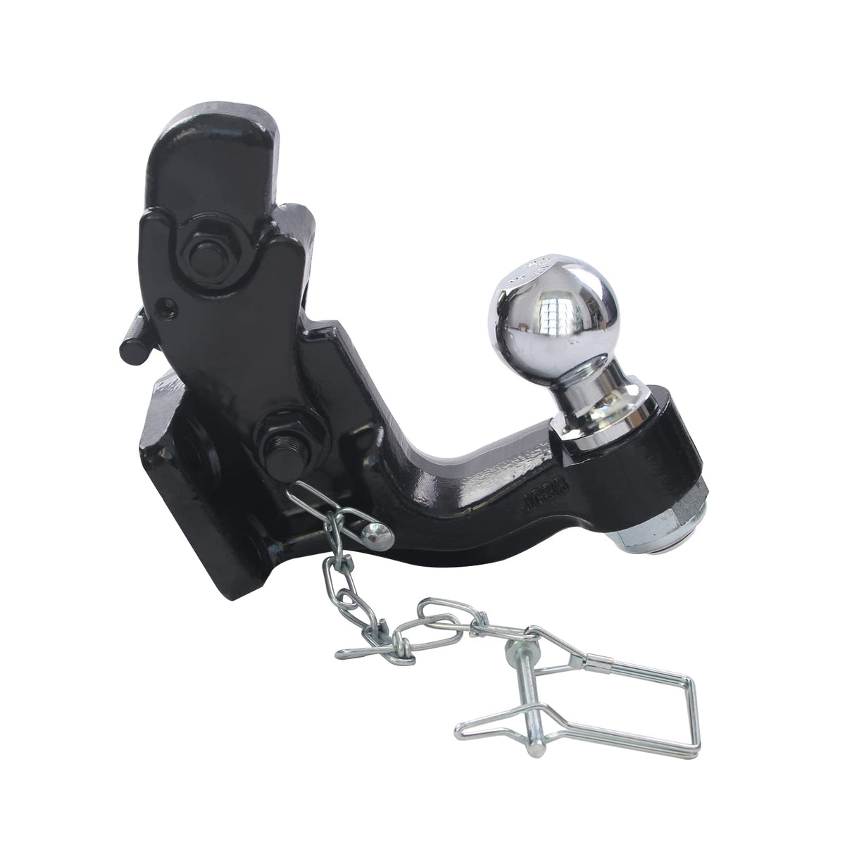 TOWKING spring-loaded locking arm engaged demonstrating secure trailer connection