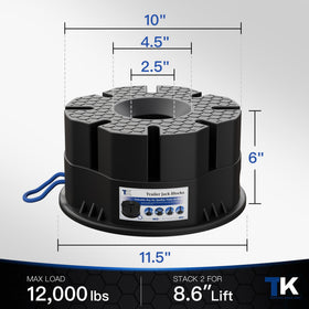 TOWKING close-up of 10-inch platform and 2.5-inch hole for universal fit