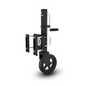 TOWKING jack on trailer in lifestyle setting aiding hitching and positioning