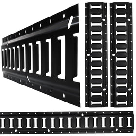 Towmax front view of 2-foot E-track four-pack showing mounting slots and finish, secure cargo ready