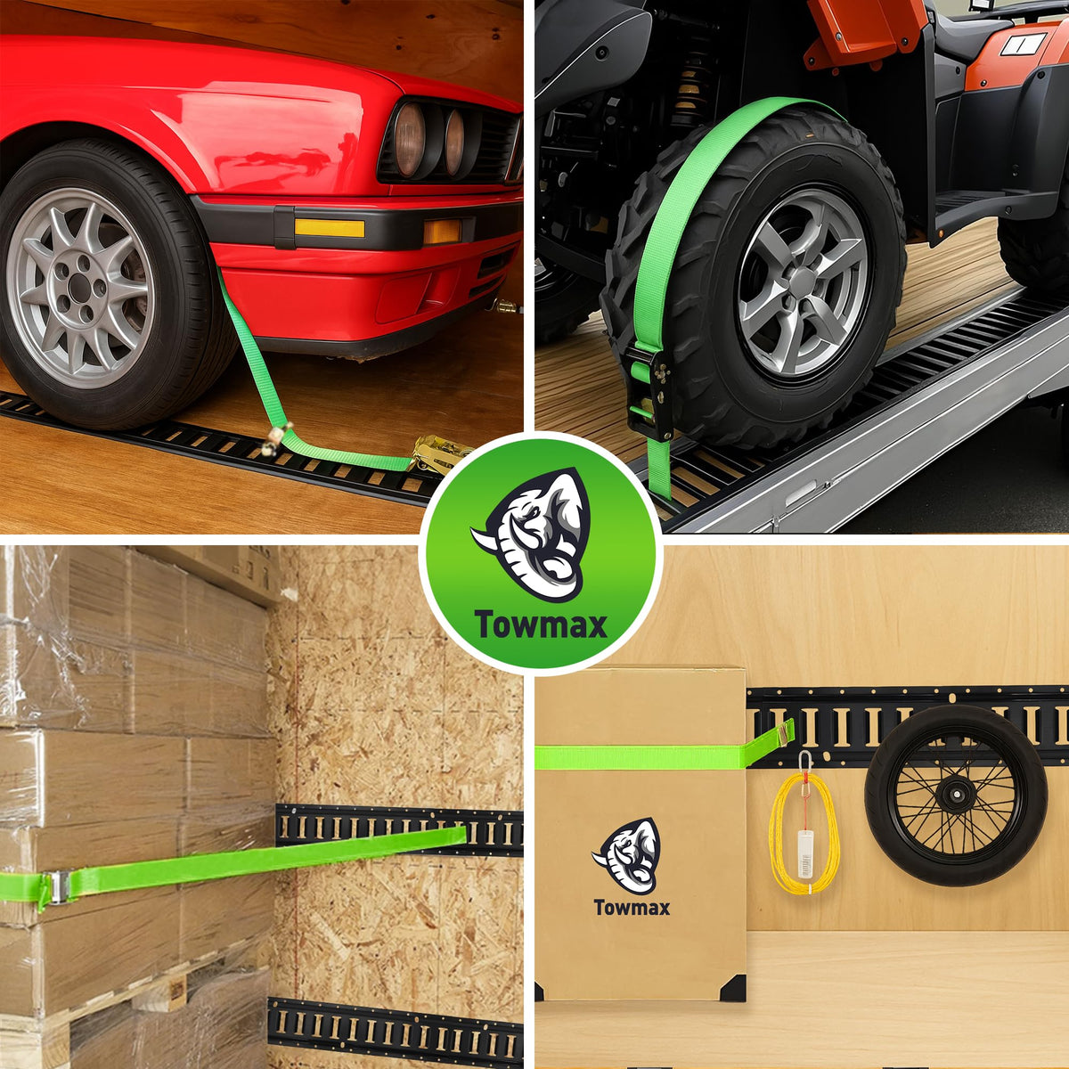 Towmax installed on van wall in lifestyle scene improving cargo organization and safe storage