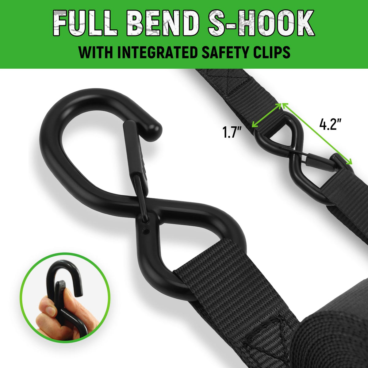 Towmax ratchet handle detail with rubber grip for secure, comfortable tightening