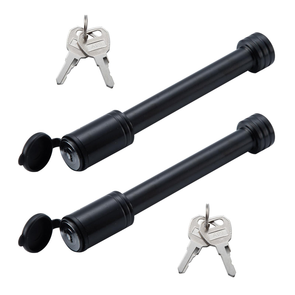 TOWSWELL front view of two-pack hitch pin locks showing compact packaging and security benefit