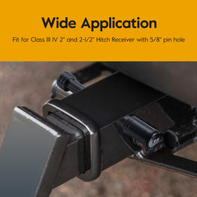 TOWSWELL lock installed in a receiver demonstrating secure fit and theft prevention