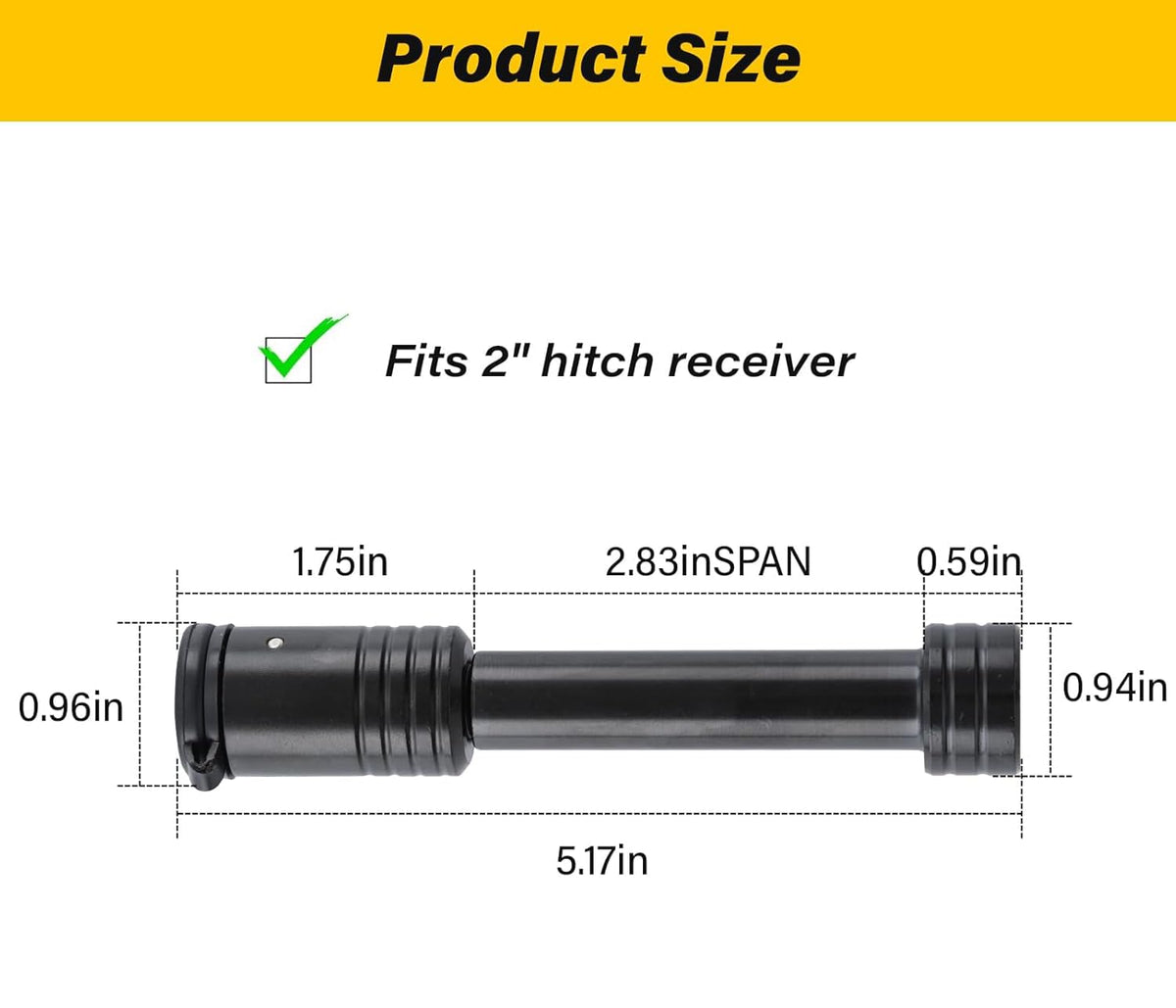 TOWSWELL hitch lock installed on a trailer receiver demonstrating easy push-to-lock use