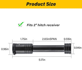 TOWSWELL hitch lock installed on a trailer receiver demonstrating easy push-to-lock use