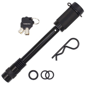 TowWorks 79831 front view showing lock in receiver and secure fit benefit