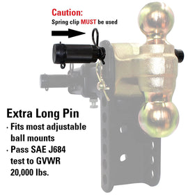 TowWorks close-up of pin diameter and 4-1/2 inch span for fit verification