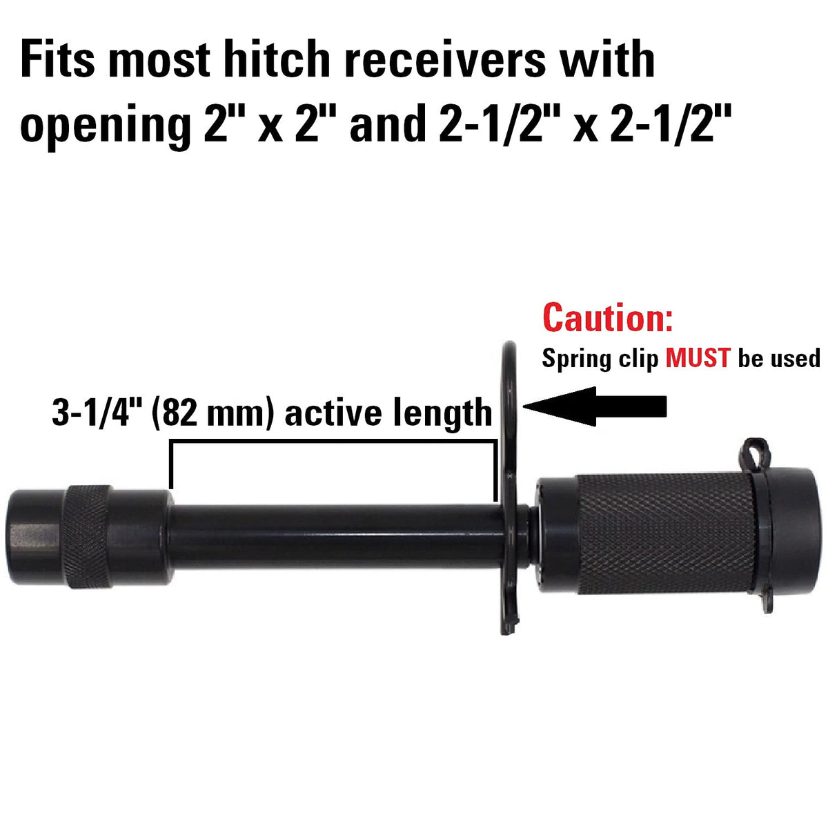 TowWorks lock installed in trailer receiver demonstrating secure fit