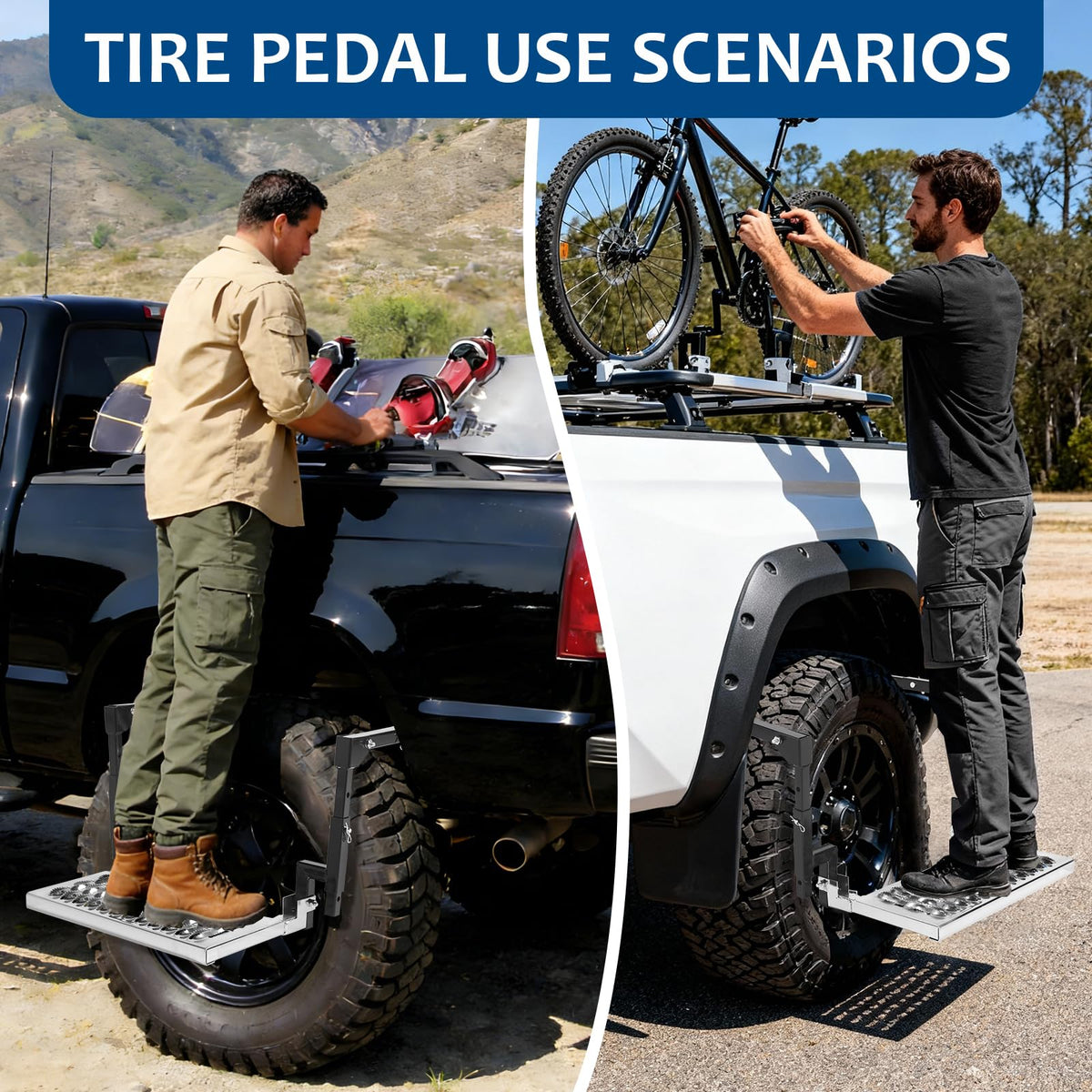 TOXYMHO size comparison with ruler showing adjustable tire fit range