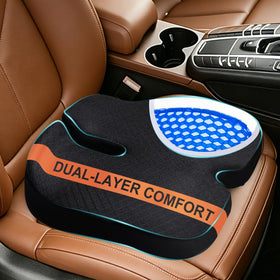 TOYALI front view of car seat cushion showing shape and fit for comfort