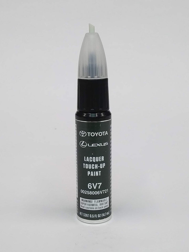 Toyota Army Green touch-up bottle front view shows applicator brush for precise repairs