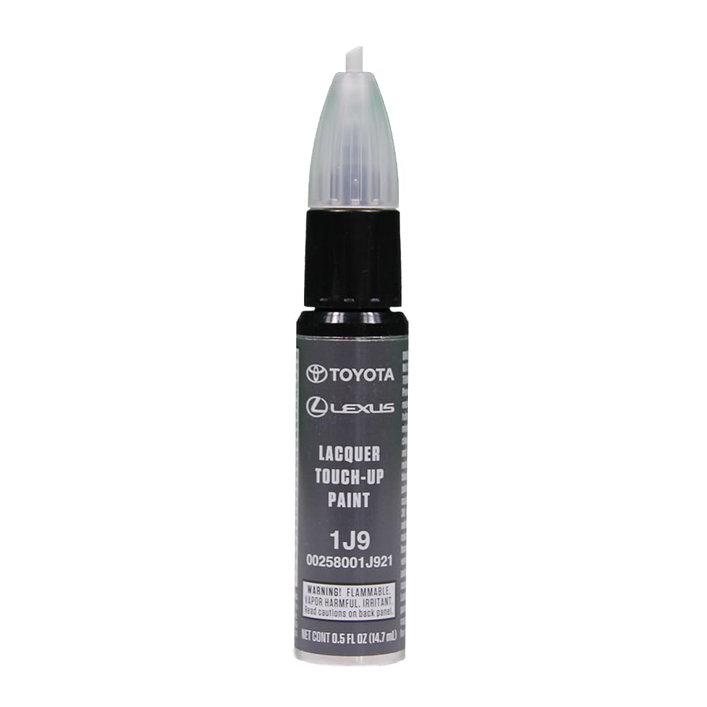 Toyota touch-up bottle front view showing Celestial Silver Metallic and built-in brush for accurate repairs