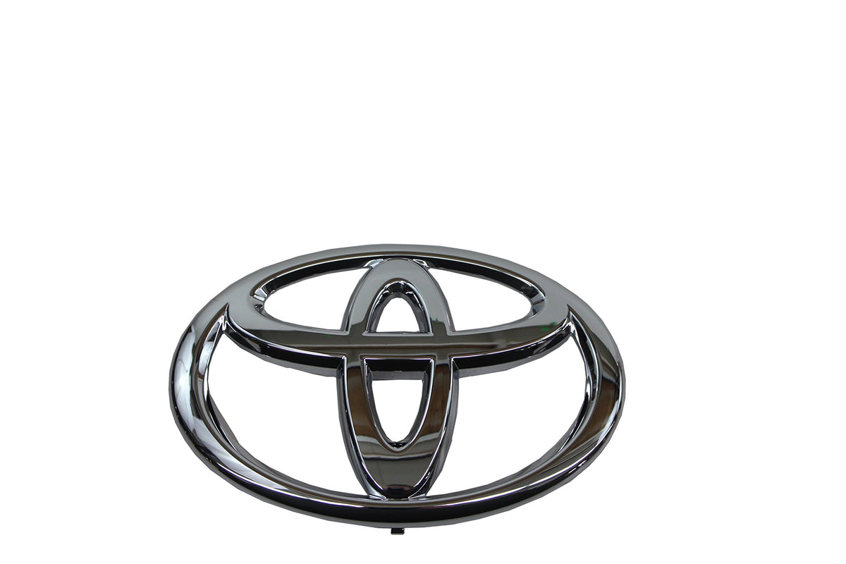 Toyota emblem front view showing authentic finish and accurate fit benefit