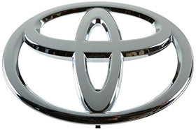 Toyota emblem installed on tailgate showing proper scale and OEM fit benefit