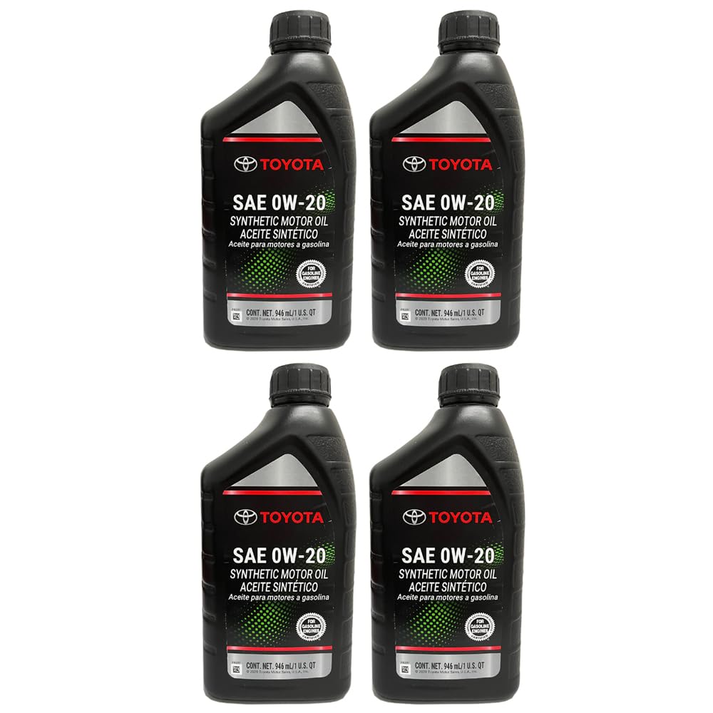 Close-up of Toyota oil label and part number, confirms OEM specification and compatibility