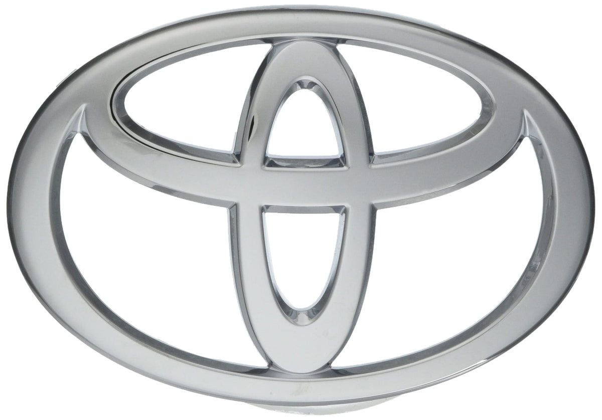 Toyota radiator emblem front view showing authentic OEM detail and restored look