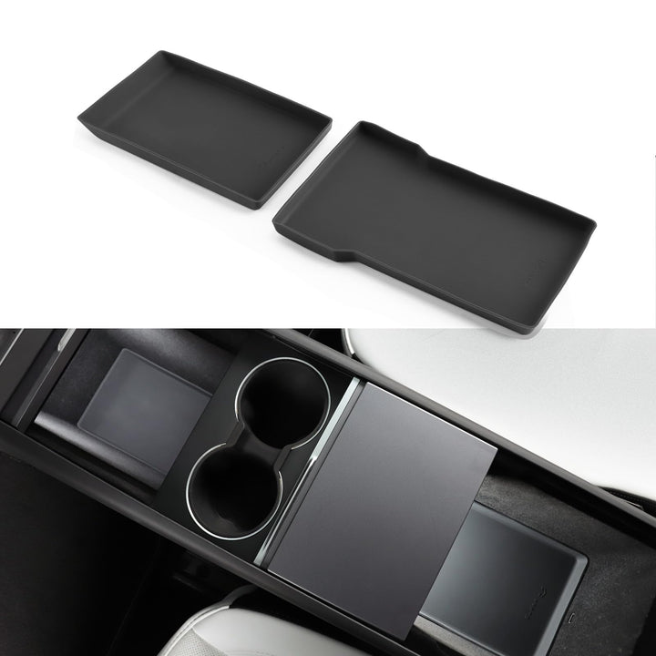 TPARTS front view of center console pad showing fit and protection