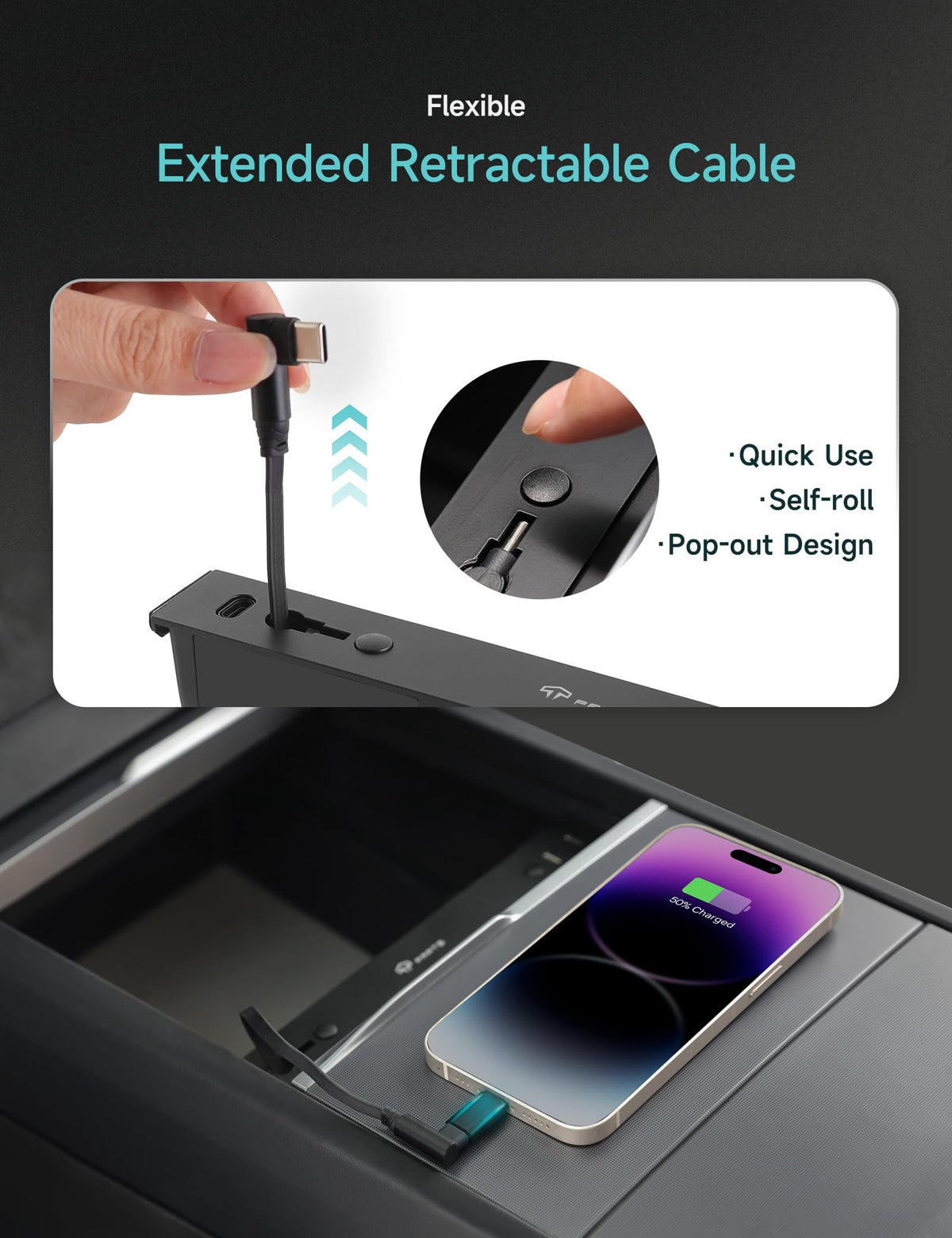 TPARTS installed in console demonstrating OEM-like fit and tidy appearance