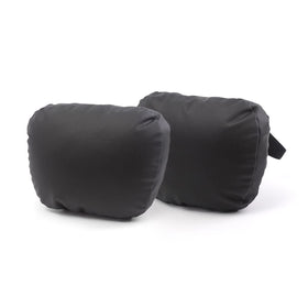 TPARTS front packaging showing two black headrest pillows and benefits of matching Tesla interior