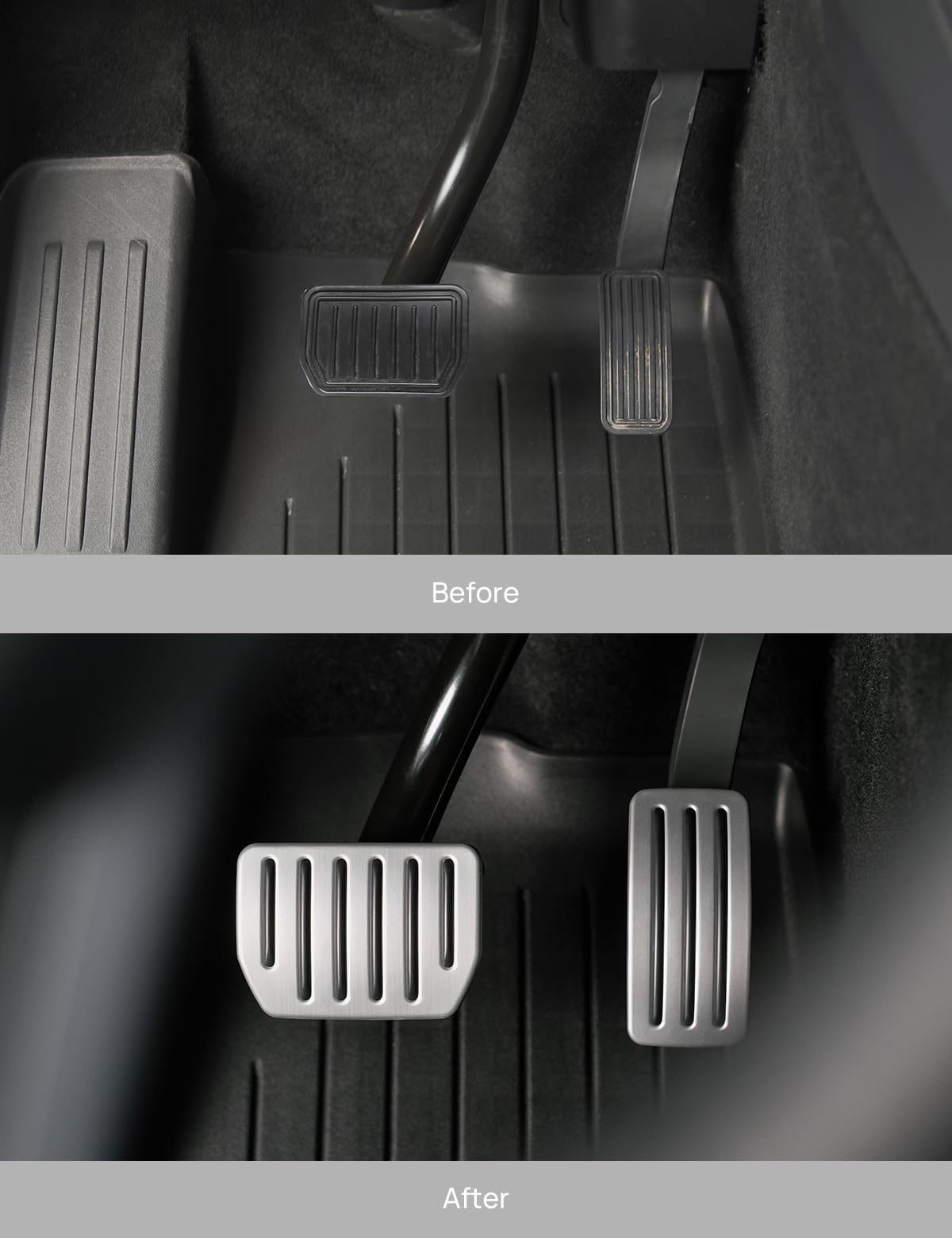 TPARTS installed accelerator and brake covers improving foot control